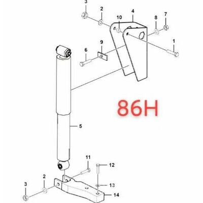 Original LGMG MT86 MT86H Truck Suspensions Spare Parts Front Axle Shock Absorber Assembly 4110001240